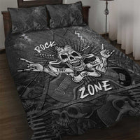 Live Love Rock Skull Quilt Bed Set Retro Grunge Style - Wonder Print Shop