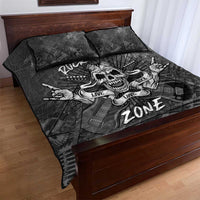 Live Love Rock Skull Quilt Bed Set Retro Grunge Style - Wonder Print Shop