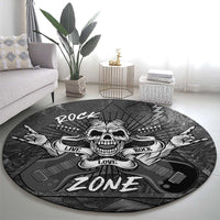 Live Love Rock Skull Round Carpet Retro Grunge Style - Wonder Print Shop