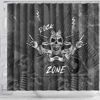 Live Love Rock Skull Shower Curtain Retro Grunge Style - Wonder Print Shop