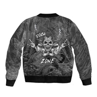 Live Love Rock Skull Sleeve Zip Bomber Jacket Retro Grunge Style - Wonder Print Shop