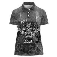 Live Love Rock Skull Women Polo Shirt Retro Grunge Style - Wonder Print Shop
