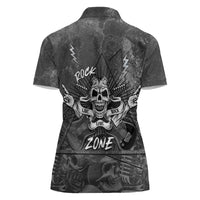 Live Love Rock Skull Women Polo Shirt Retro Grunge Style - Wonder Print Shop