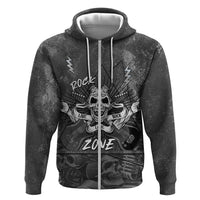 Live Love Rock Skull Zip Hoodie Retro Grunge Style - Wonder Print Shop
