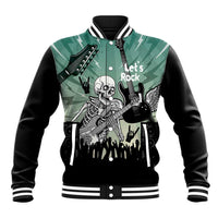 Electric Guitar Skull Baseball Jacket Lets Rock - Wonder Print Shop