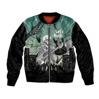 Electric Guitar Skull Bomber Jacket Lets Rock - Wonder Print Shop