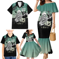 Electric Guitar Skull Family Matching Mermaid Dress and Hawaiian Shirt Lets Rock - Wonder Print Shop