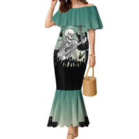 Electric Guitar Skull Family Matching Mermaid Dress and Hawaiian Shirt Lets Rock - Wonder Print Shop