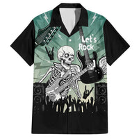 Electric Guitar Skull Family Matching Off Shoulder Short Dress and Hawaiian Shirt Lets Rock - Wonder Print Shop