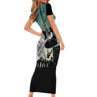 Electric Guitar Skull Family Matching Short Sleeve Bodycon Dress and Hawaiian Shirt Lets Rock - Wonder Print Shop