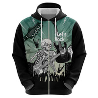 Electric Guitar Skull Hoodie Lets Rock - Wonder Print Shop