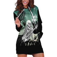 Electric Guitar Skull Hoodie Dress Lets Rock - Wonder Print Shop