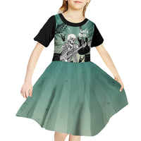 Electric Guitar Skull Kid Short Sleeve Dress Lets Rock - Wonder Print Shop
