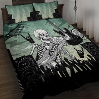 Electric Guitar Skull Quilt Bed Set Lets Rock - Wonder Print Shop