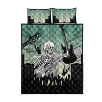 Electric Guitar Skull Quilt Bed Set Lets Rock - Wonder Print Shop