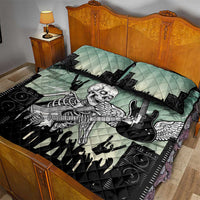 Electric Guitar Skull Quilt Bed Set Lets Rock - Wonder Print Shop