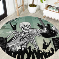 Electric Guitar Skull Round Carpet Lets Rock - Wonder Print Shop