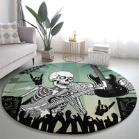 Electric Guitar Skull Round Carpet Lets Rock - Wonder Print Shop