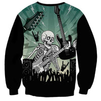 Electric Guitar Skull Sweatshirt Lets Rock - Wonder Print Shop