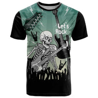 Electric Guitar Skull T Shirt Lets Rock - Wonder Print Shop