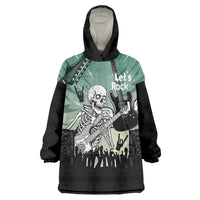 Electric Guitar Skull Wearable Blanket Hoodie Lets Rock - Wonder Print Shop