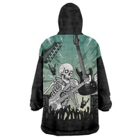 Electric Guitar Skull Wearable Blanket Hoodie Lets Rock - Wonder Print Shop