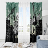 Electric Guitar Skull Window Curtain Lets Rock - Wonder Print Shop