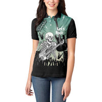 Electric Guitar Skull Women Polo Shirt Lets Rock - Wonder Print Shop