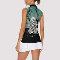 Electric Guitar Skull Women Sleeveless Polo Shirt Lets Rock - Wonder Print Shop