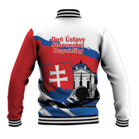 Slovakia Constitution Day Baseball Jacket Slovensko Grassalkovich Palace With Coat Of Arms - Wonder Print Shop