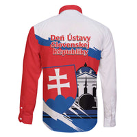 Slovakia Constitution Day Family Matching Off Shoulder Short Dress and Hawaiian Shirt Slovensko Grassalkovich Palace With Coat Of Arms - Wonder Print Shop