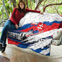 Slovakia Constitution Day Quilt Slovensko Grassalkovich Palace With Coat Of Arms - Wonder Print Shop