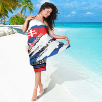 Slovakia Constitution Day Sarong Slovensko Grassalkovich Palace With Coat Of Arms - Wonder Print Shop