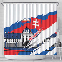 Slovakia Constitution Day Shower Curtain Slovensko Grassalkovich Palace With Coat Of Arms