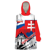 Slovakia Constitution Day Wearable Blanket Hoodie Slovensko Grassalkovich Palace With Coat Of Arms - Wonder Print Shop