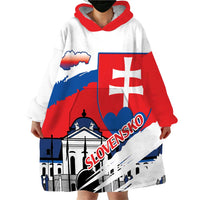 Slovakia Constitution Day Wearable Blanket Hoodie Slovensko Grassalkovich Palace With Coat Of Arms - Wonder Print Shop