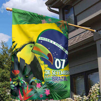 Feliz Dia Da Indepencencia Brazil Garden Flag Brasil Toucan Tropical Vibes - Wonder Print Shop