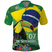 Feliz Dia Da Indepencencia Brazil Polo Shirt Brasil Toucan Tropical Vibes - Wonder Print Shop
