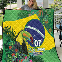 Feliz Dia Da Indepencencia Brazil Quilt Brasil Toucan Tropical Vibes - Wonder Print Shop