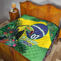 Feliz Dia Da Indepencencia Brazil Quilt Brasil Toucan Tropical Vibes - Wonder Print Shop