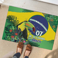 Feliz Dia Da Indepencencia Brazil Rubber Doormat Brasil Toucan Tropical Vibes - Wonder Print Shop