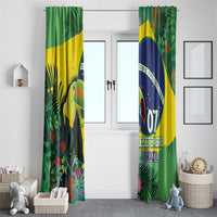 Feliz Dia Da Indepencencia Brazil Window Curtain Brasil Toucan Tropical Vibes - Wonder Print Shop