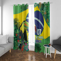Feliz Dia Da Indepencencia Brazil Window Curtain Brasil Toucan Tropical Vibes - Wonder Print Shop