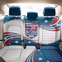 Personalized USA Rowing Back Car Seat Cover 2024 United States Flag Curve Style - Wonder Print Shop