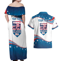 Personalized USA Rowing Couples Matching Off Shoulder Maxi Dress and Hawaiian Shirt 2024 United States Flag Curve Style - Wonder Print Shop