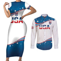 Personalized USA Rowing Couples Matching Short Sleeve Bodycon Dress and Long Sleeve Button Shirt 2024 United States Flag Curve Style - Wonder Print Shop