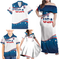 Personalized USA Rowing Family Matching Off Shoulder Maxi Dress and Hawaiian Shirt 2024 United States Flag Curve Style - Wonder Print Shop