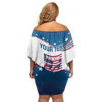 Personalized USA Rowing Family Matching Off Shoulder Short Dress and Hawaiian Shirt 2024 United States Flag Curve Style - Wonder Print Shop