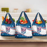Personalized USA Rowing Grocery Bag United States Flag Curve Style