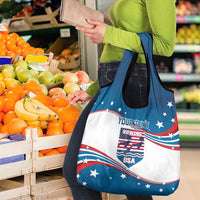 Personalized USA Rowing Grocery Bag United States Flag Curve Style